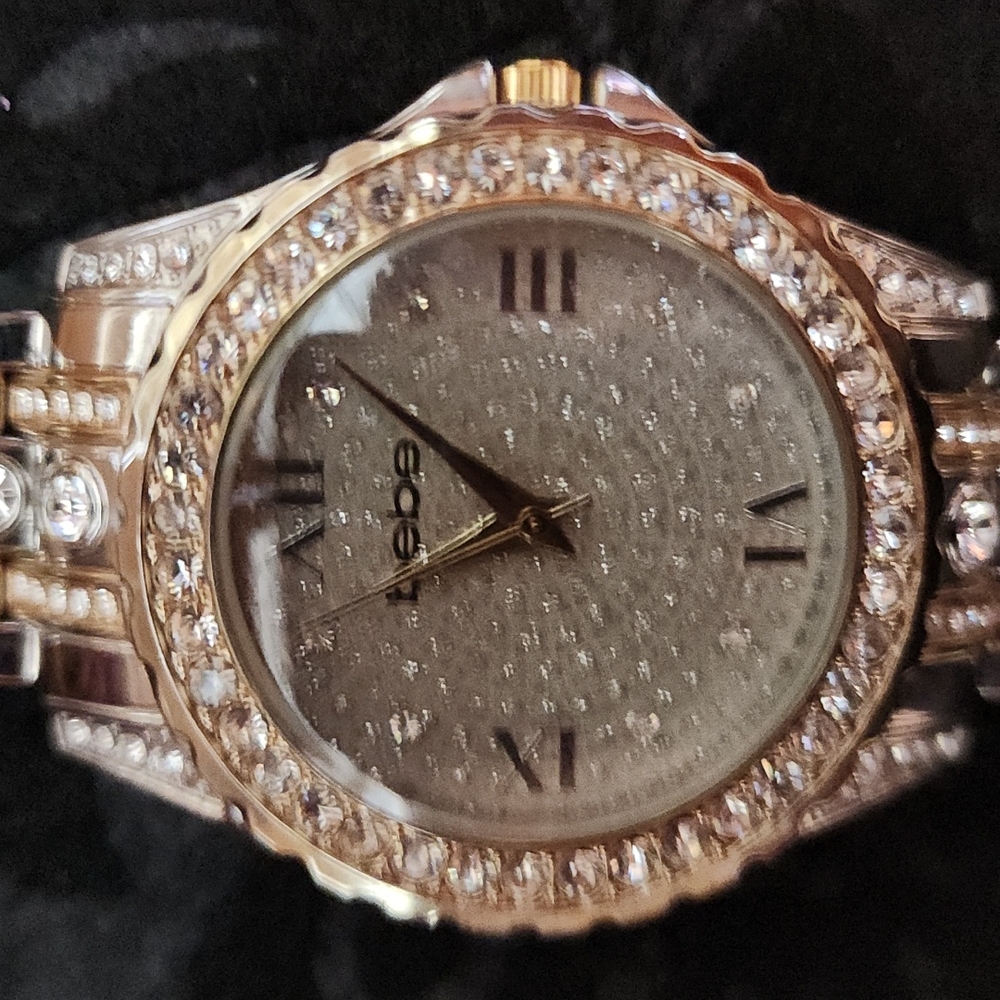 Bebe Watch Silver with Gold tone Rhinestones